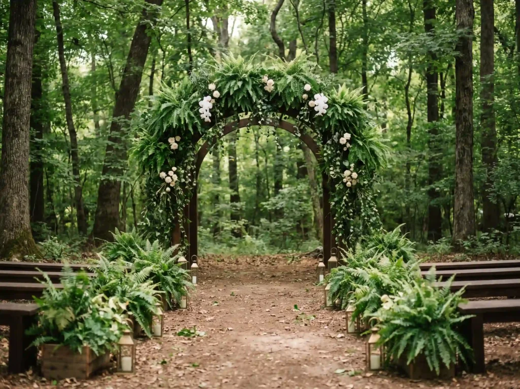Fern covered woodland archway K