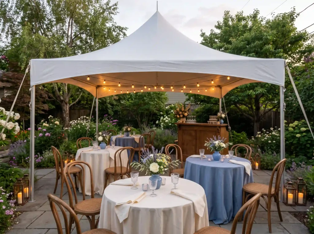 French bistro backyard tent rece… K