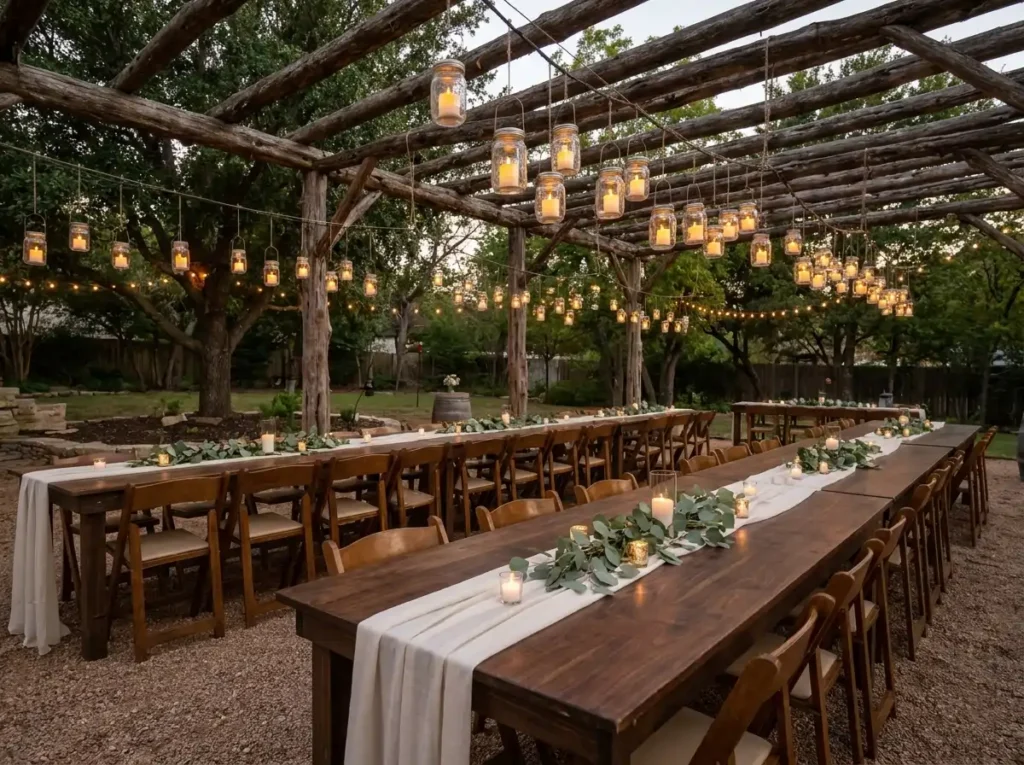 Mason jar candle canopy design