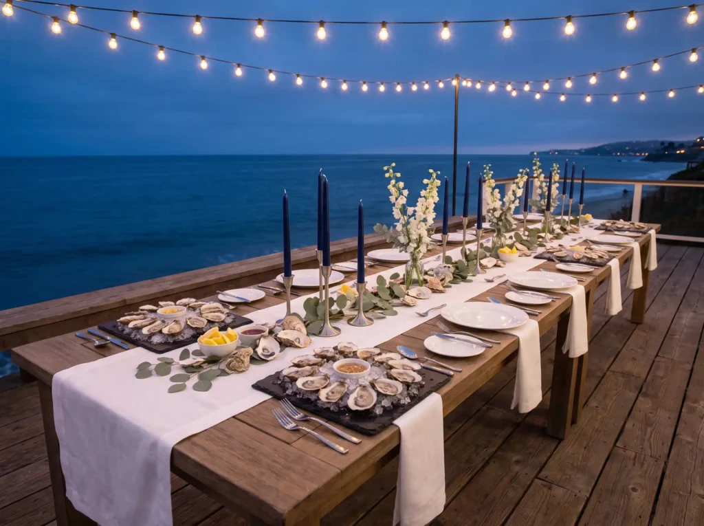 Nautical oyster supper table set… K