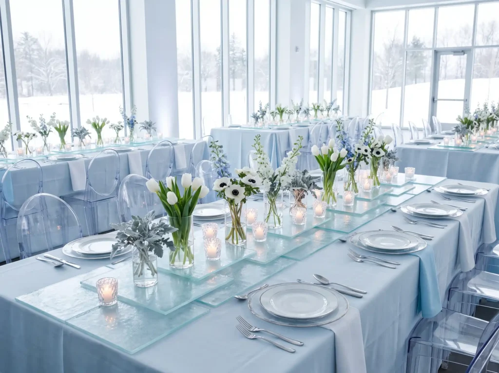 Winter reception tablescape design K