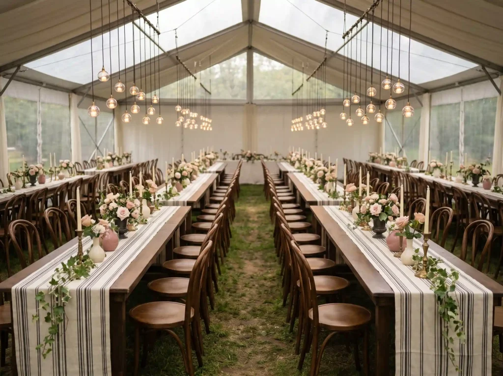 European café style wedding tent K