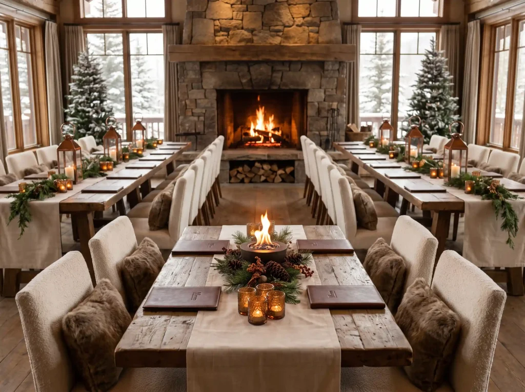 Fireside alpine wedding receptio… K