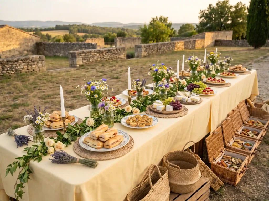 French picnic wedding buffet K