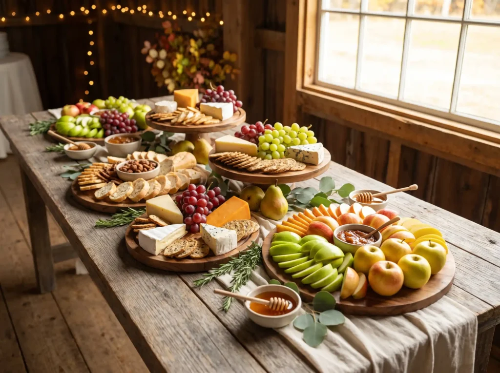 Apple and cheese buffet spread K
