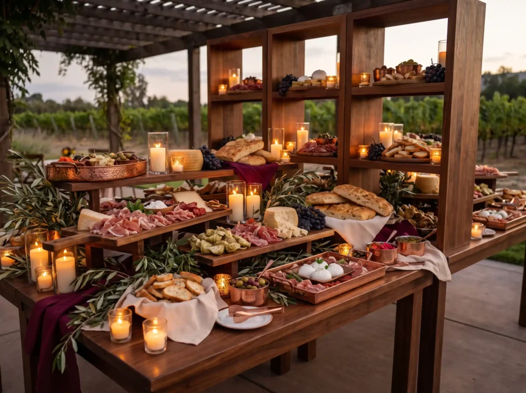 Italian antipasti station setup K