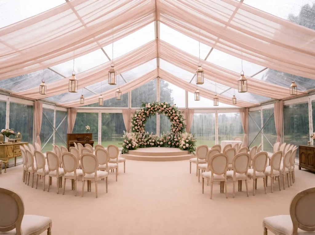 Romantic wedding ceremony inside… K