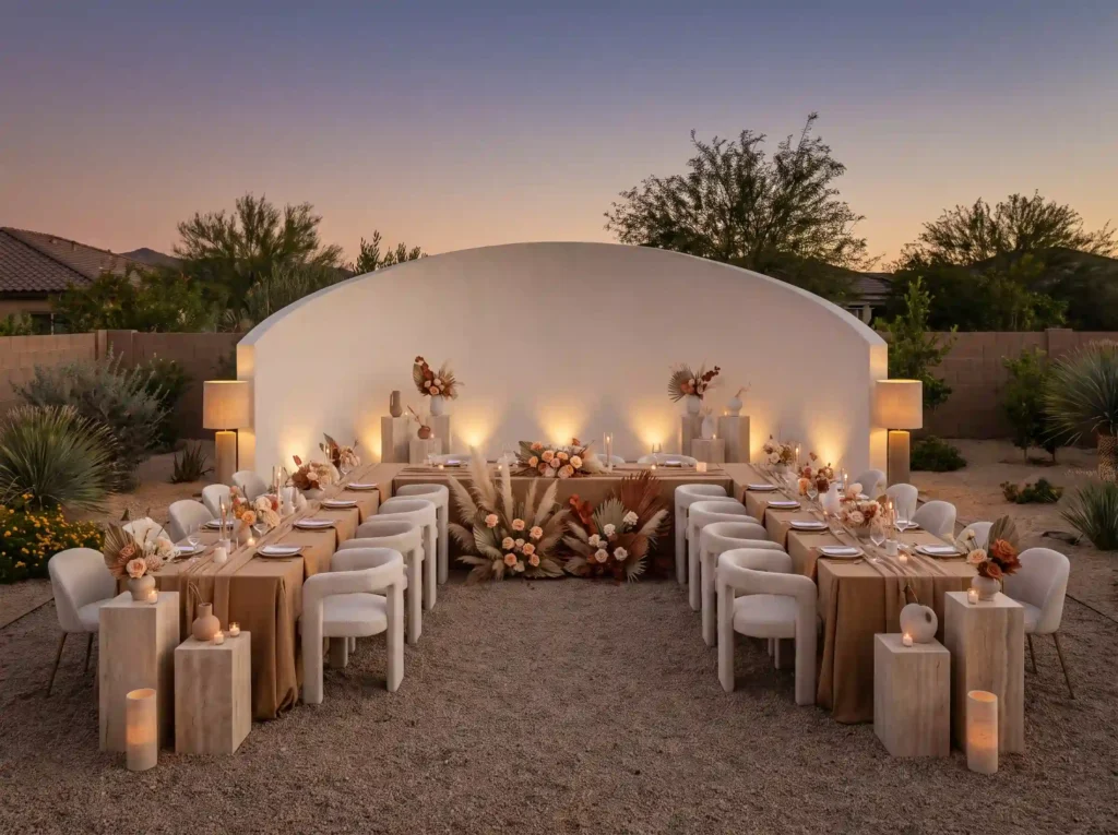 Sculptural desert micro wedding … K