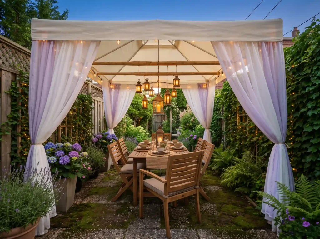 Secret garden wedding tent setup K