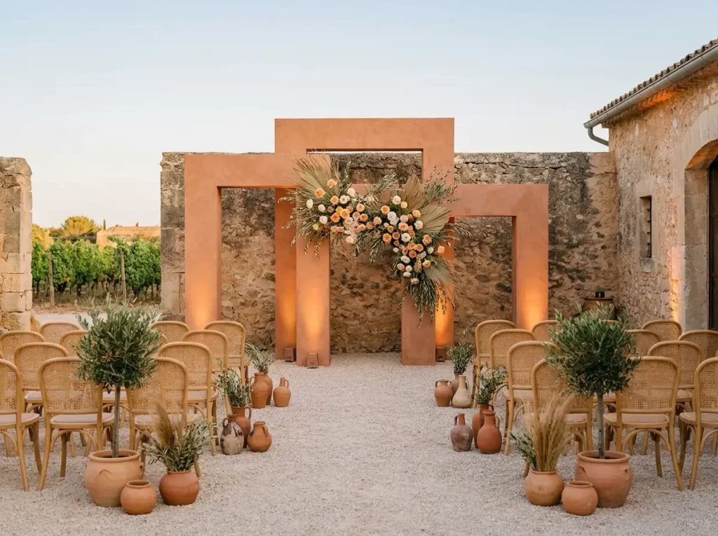 Terracotta wedding frames in cou…