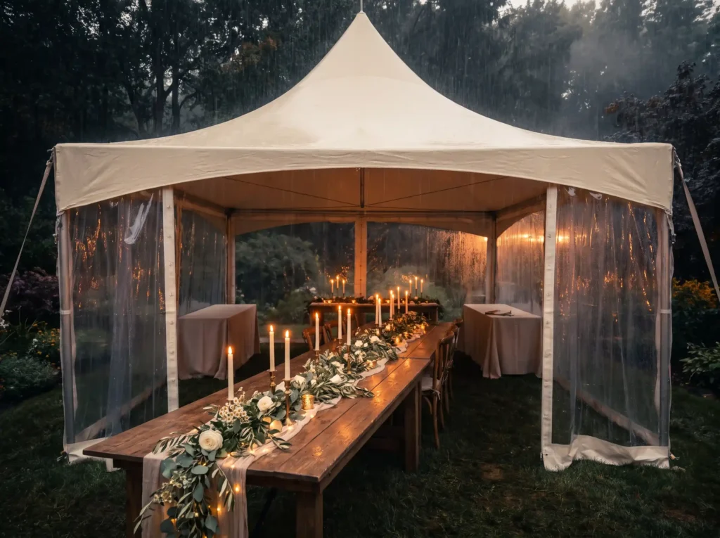 Candlelit clear tent dinner K