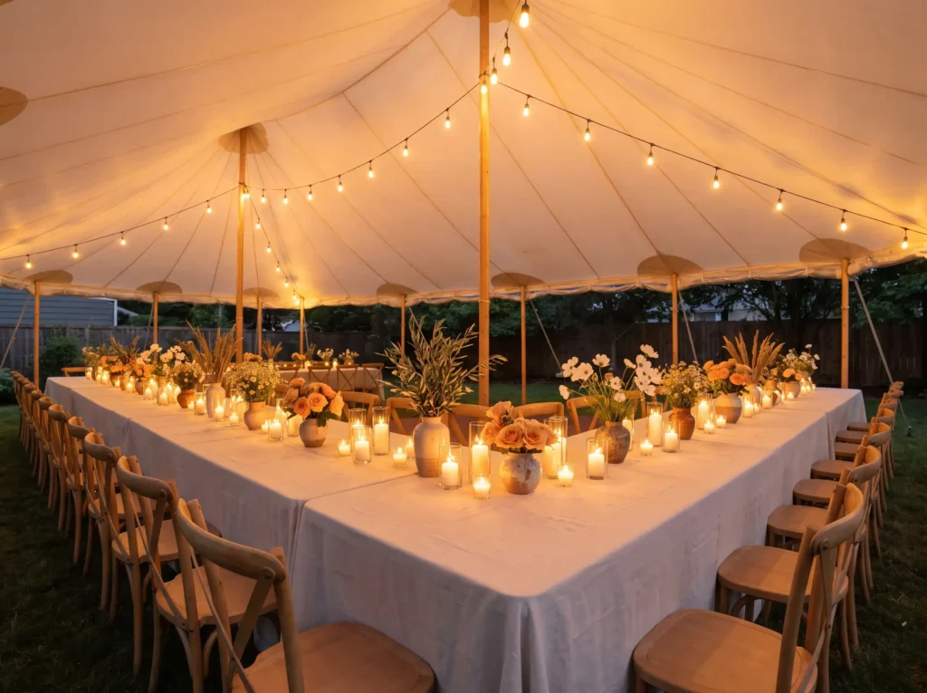 Candlelit harvest table at recep… K