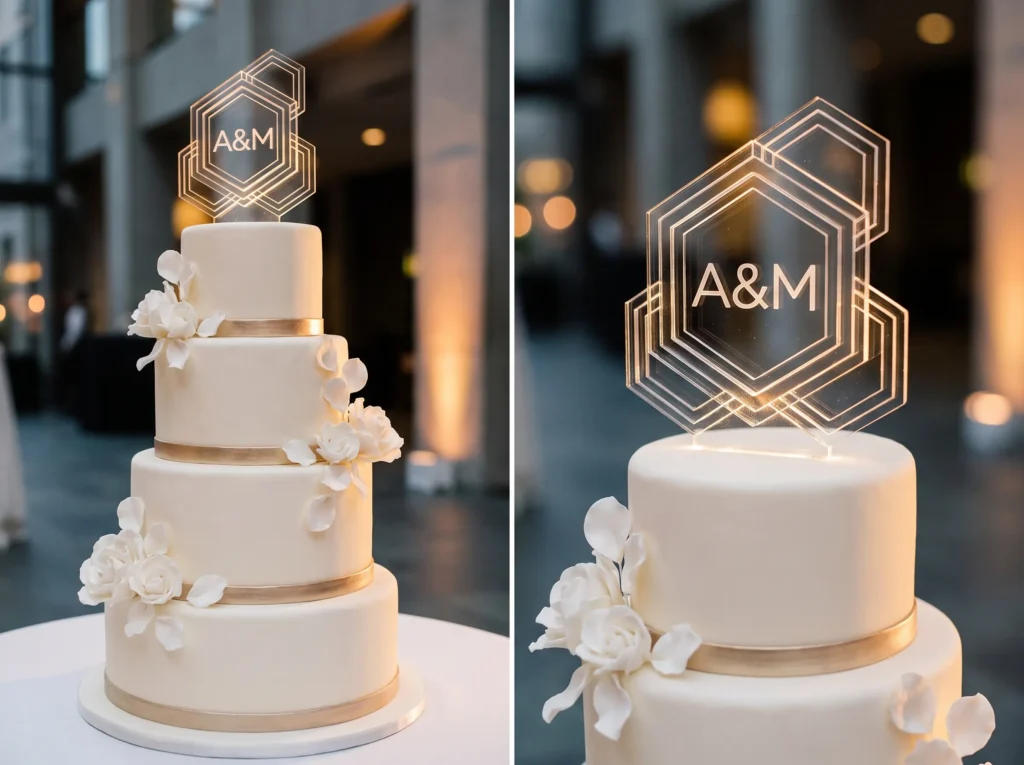 Geometric champagne bar wedding … K