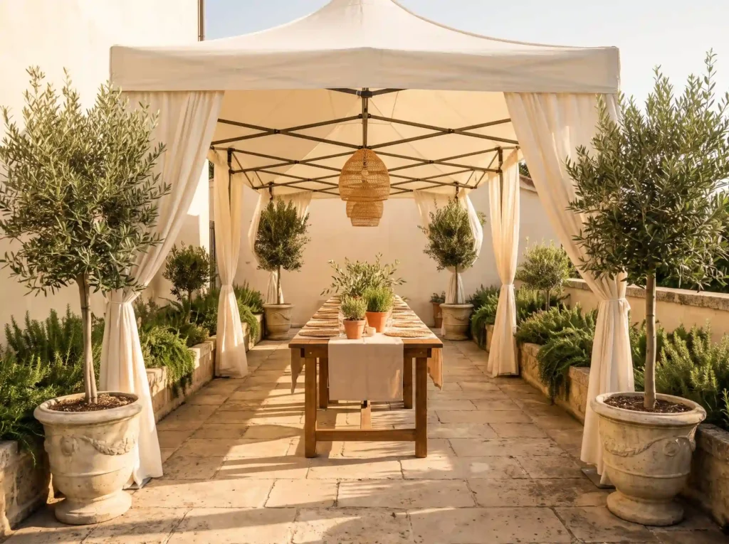 Mediterranean olive wedding tent… K