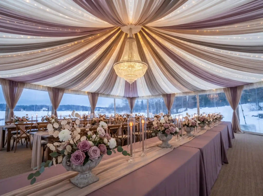 Draped winter canopy tent design K
