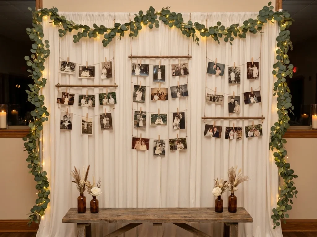 Candlelit memory wall display