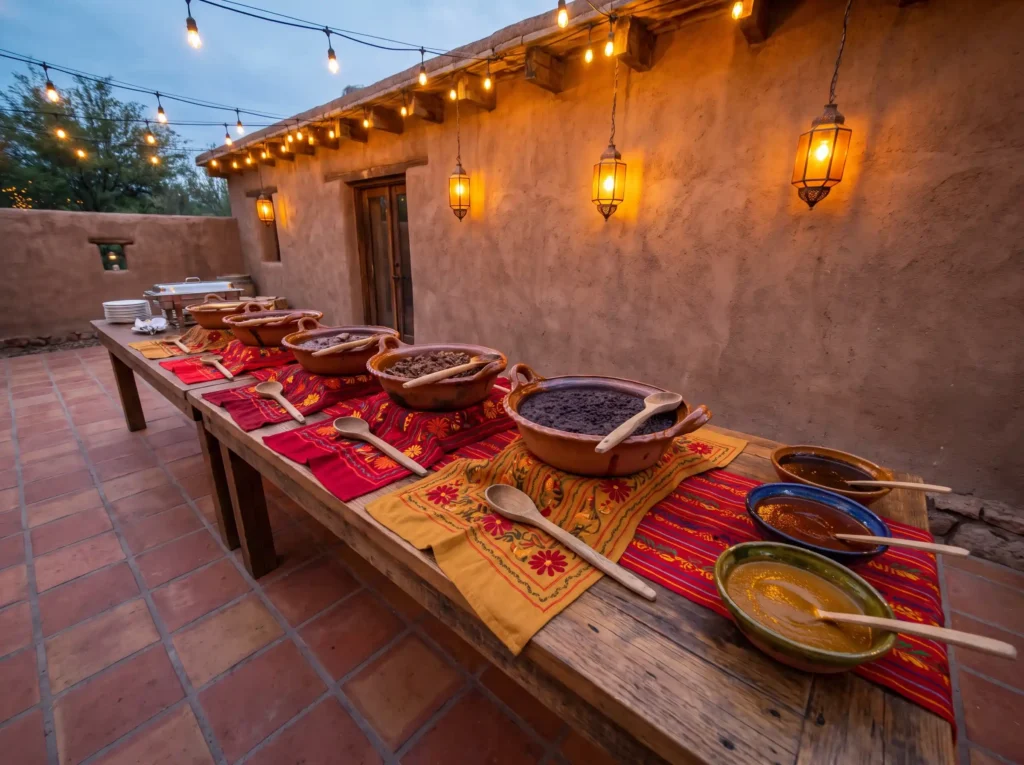 Mexican wedding buffet styled table K