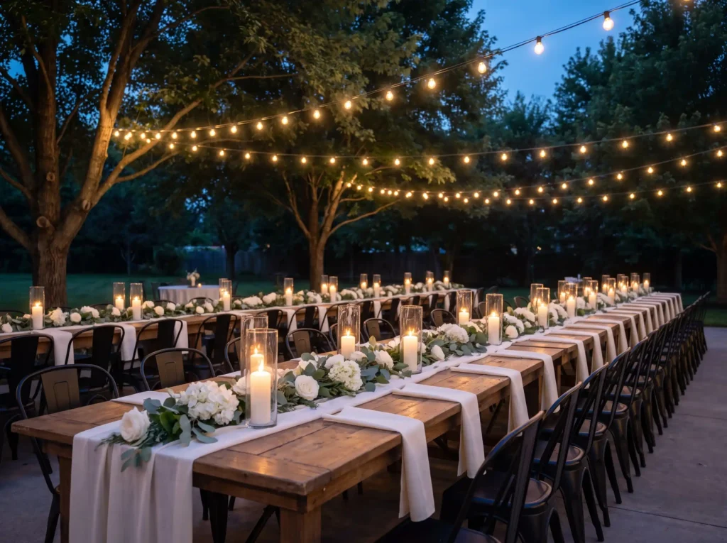 Outdoor dinner table in garden K