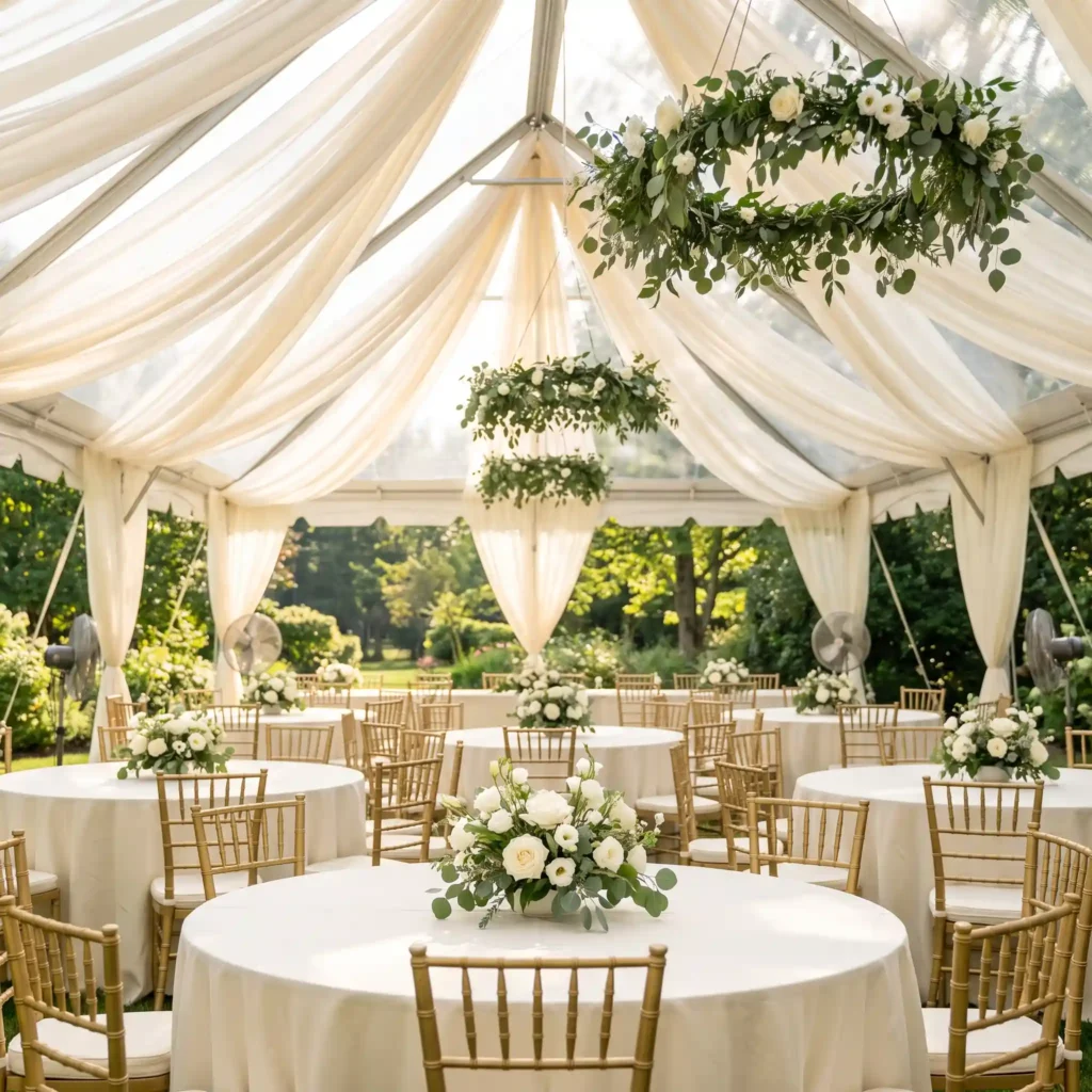 Outdoor wedding reception tent s… K