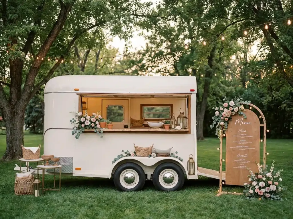 Taco trailer in garden