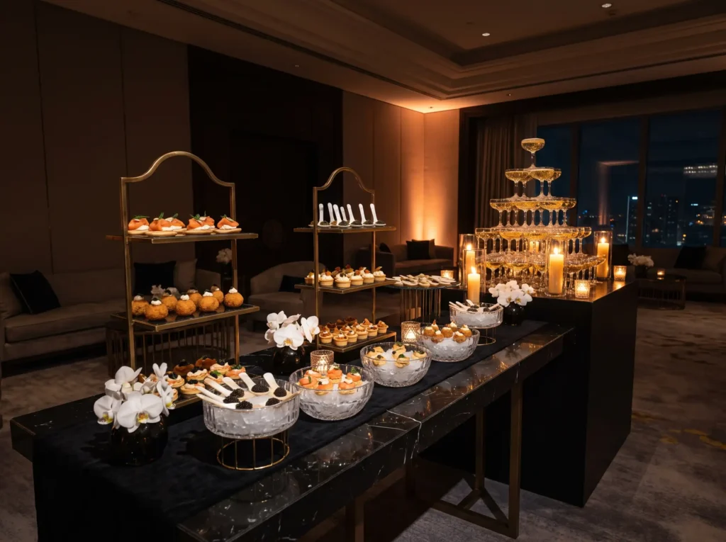 Wedding canapé station display K