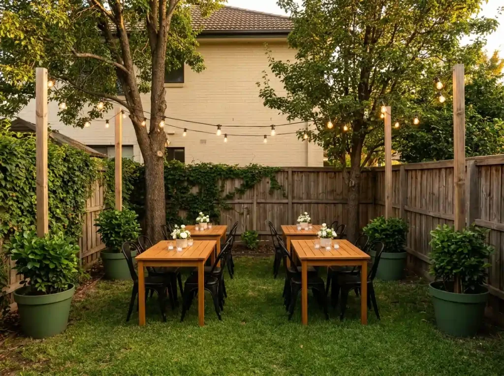Backyard bistro wedding receptio…