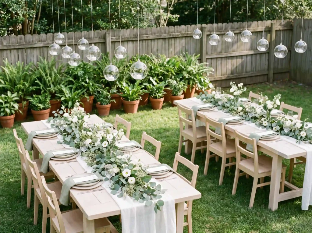 Botanical backyard reception tab… K