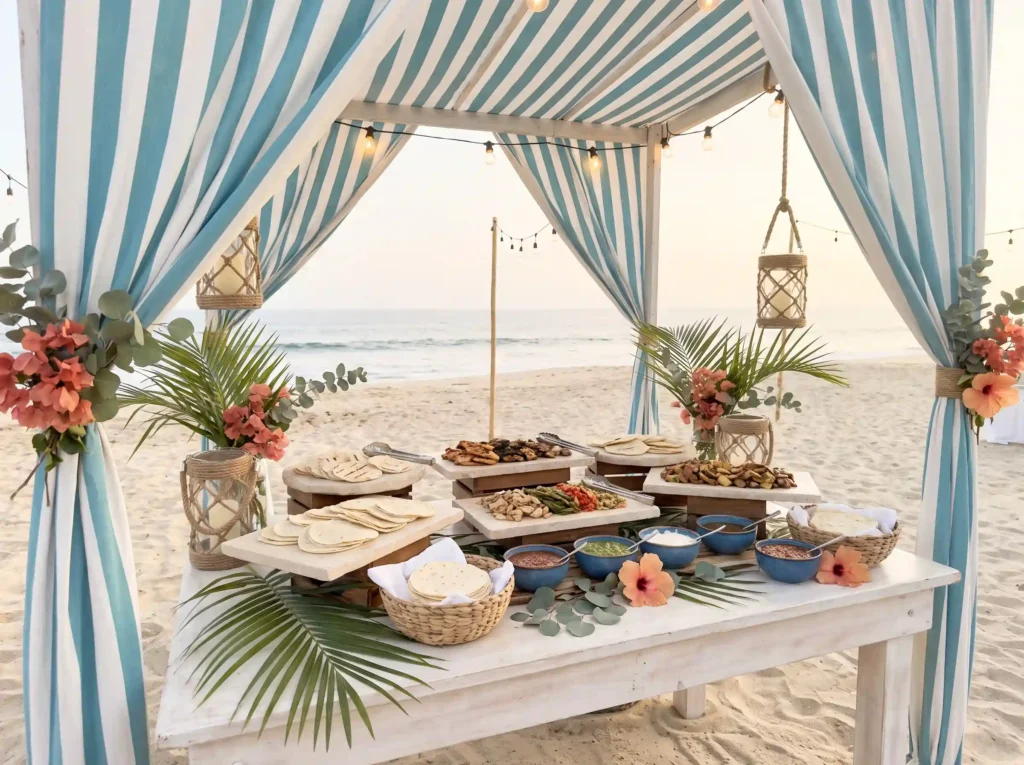 Coastal wedding taco bar K