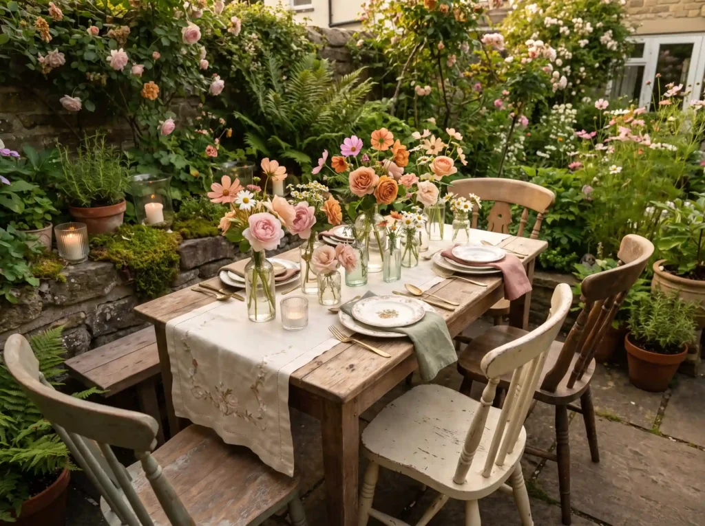 Cottagecore dining nook styling K