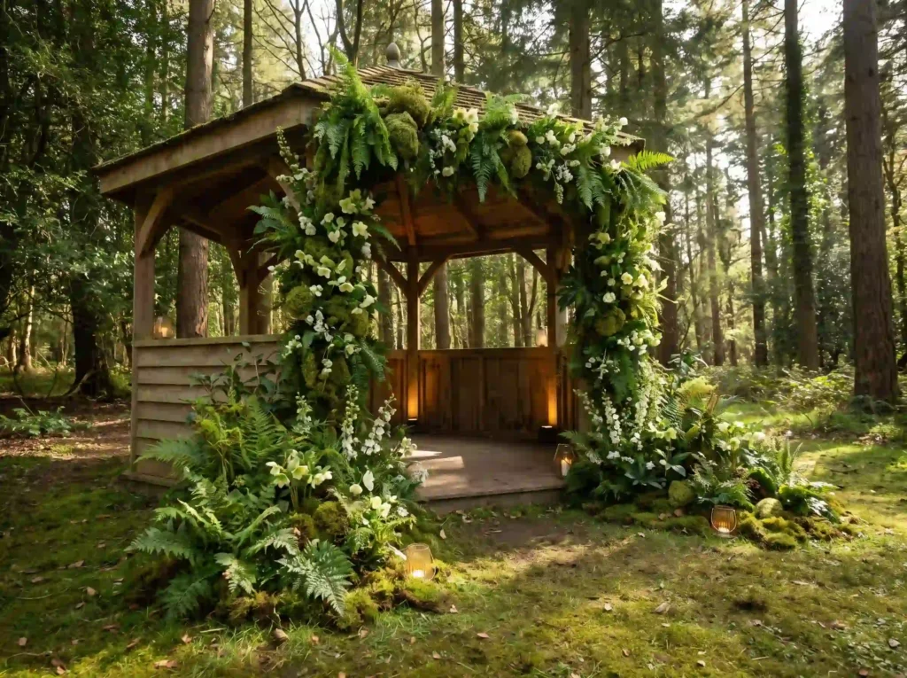 Forest gazebo decorated with ferns K