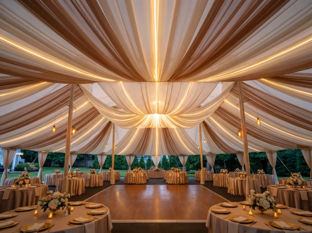 Golden ceiling sailcloth tent we… K