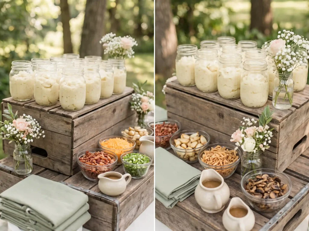 Mason jar potato bar station K