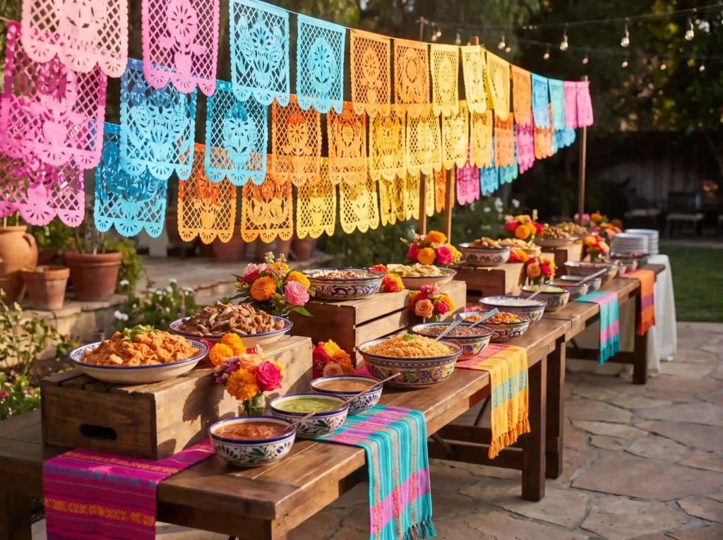 Mexican wedding buffet with pape… K