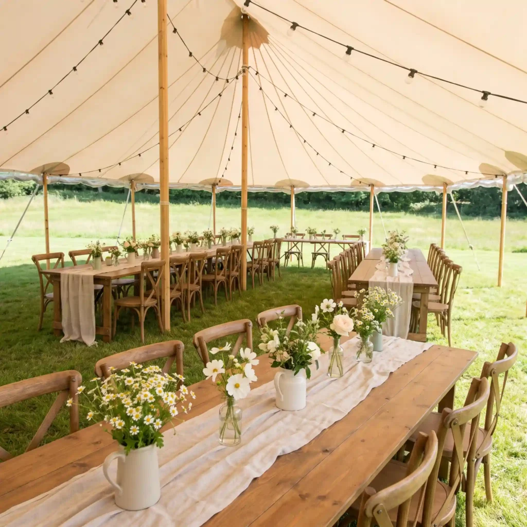 Tent wedding reception styled shoot K