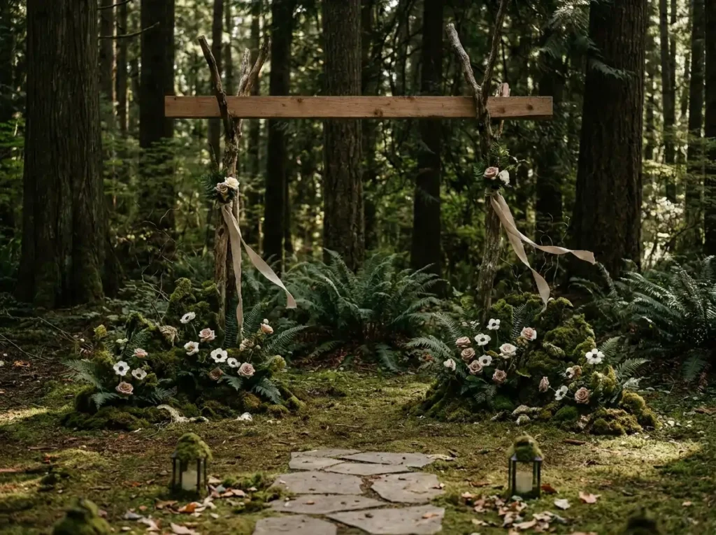 Wild fern forest altar design