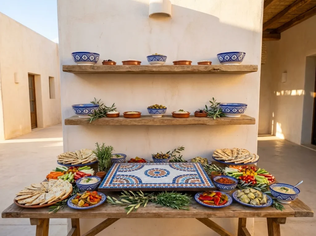 Mediterranean mezze counter display