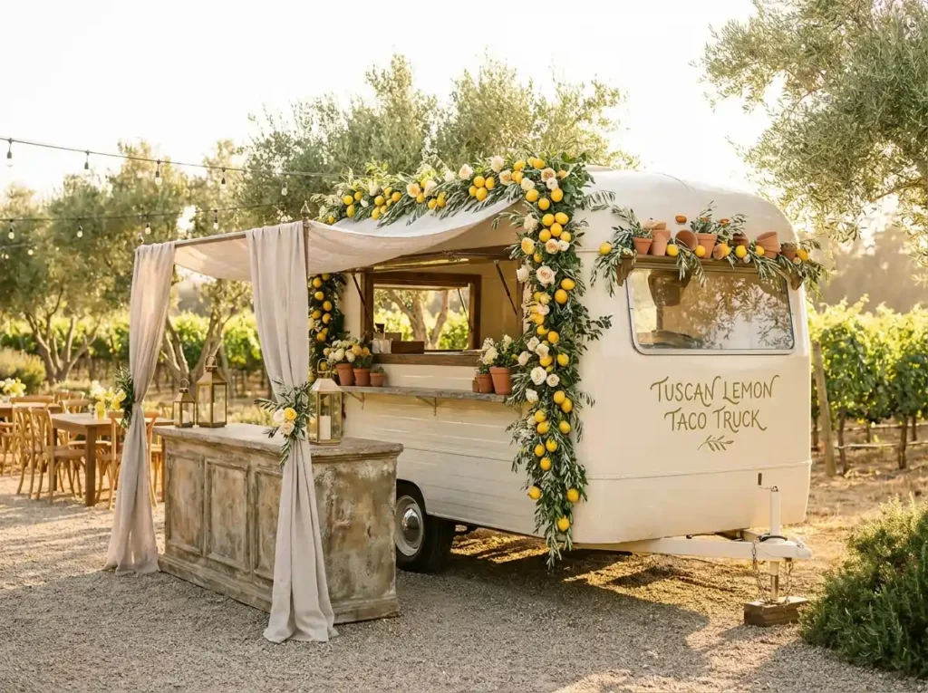 Tuscan lemon taco truck design