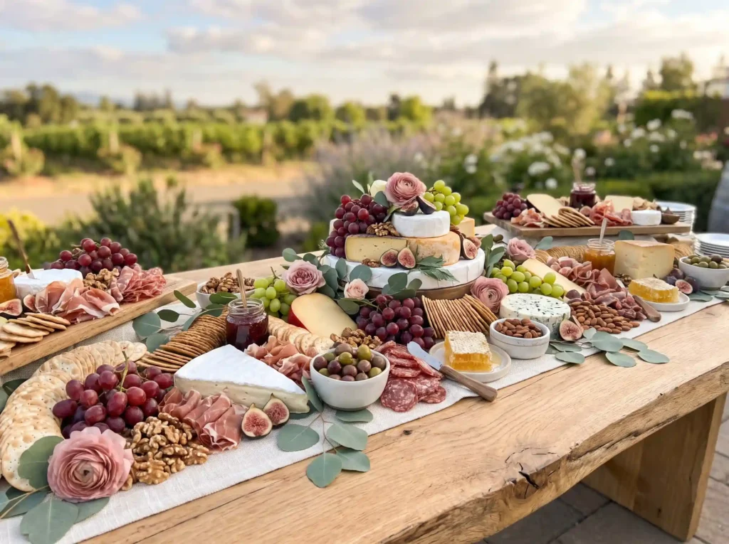 Charcuterie and cheese table spread K