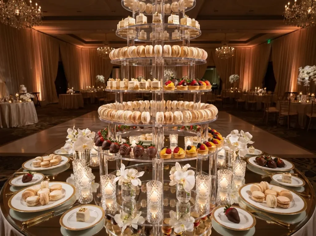 Crystal dessert tower display