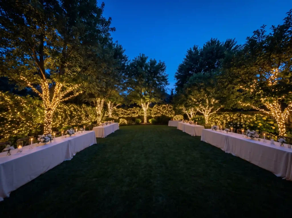 Fairy lights in garden K