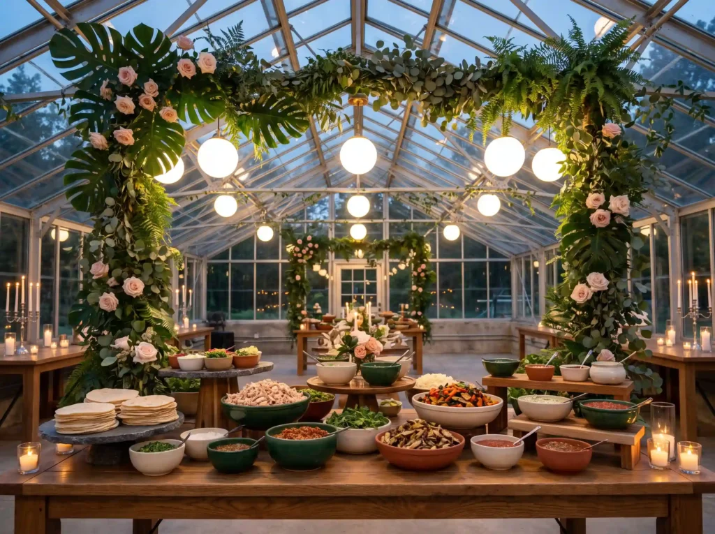 Greenhouse taco buffet setup K