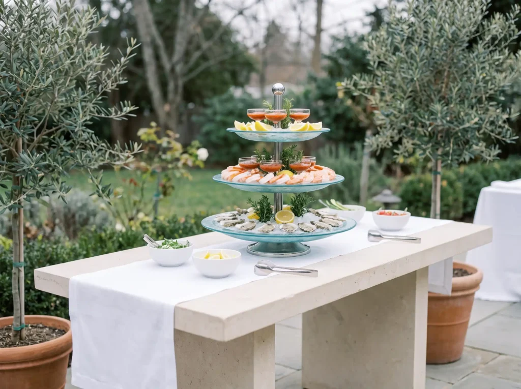Seafood station at wedding recep… K