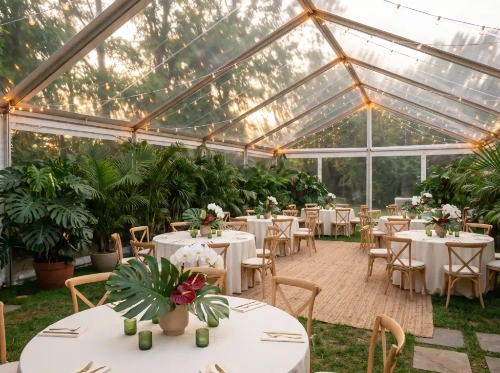 Tropical greenhouse tent reception K