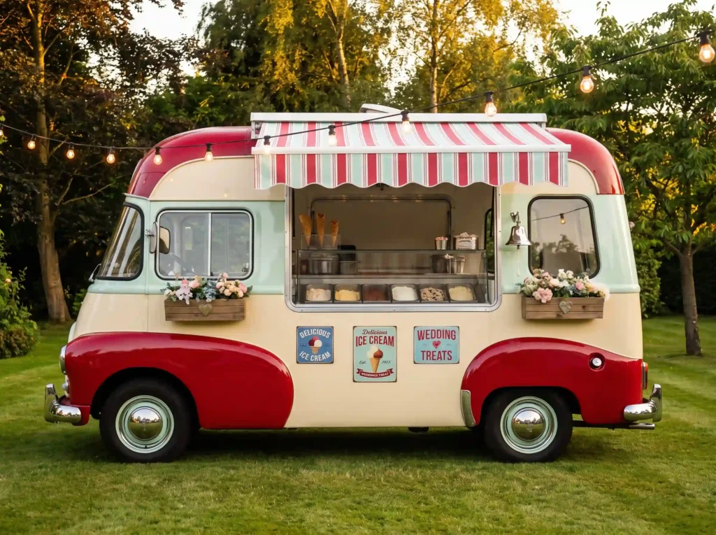 Vintage ice cream van parked K