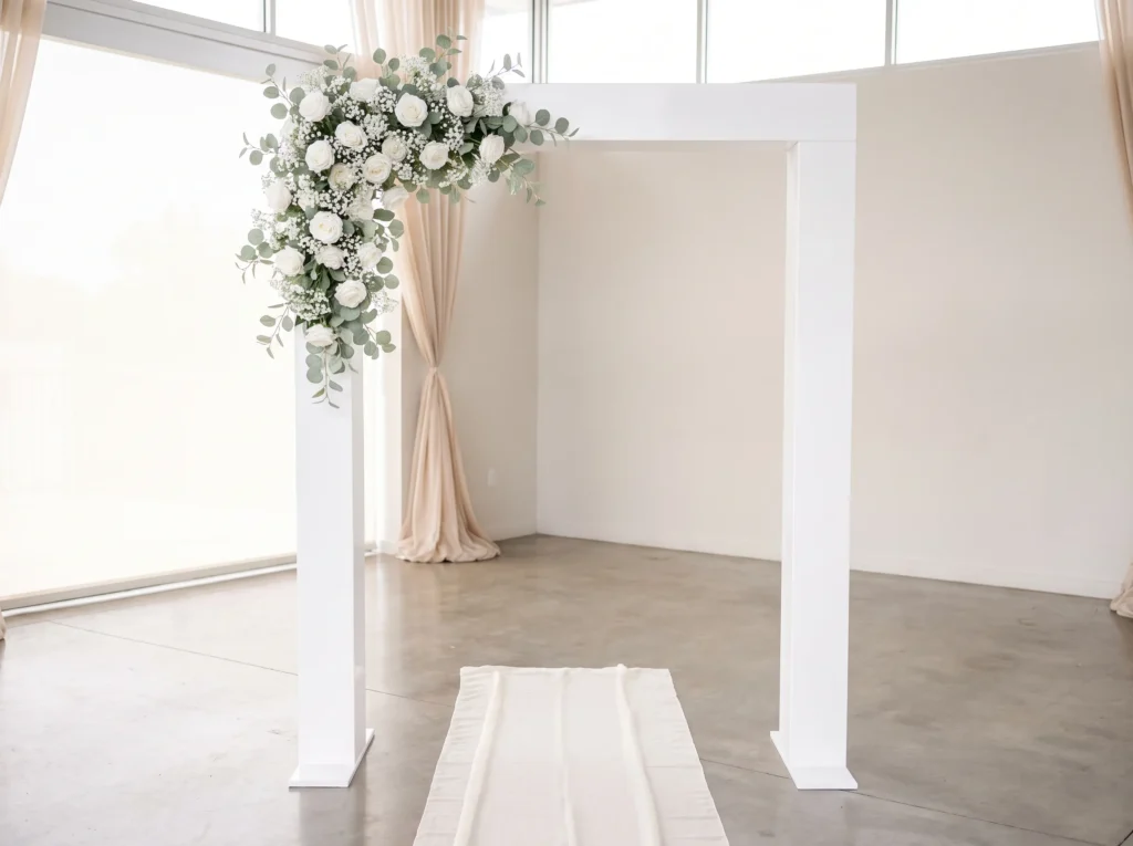 White arch with floral spray K