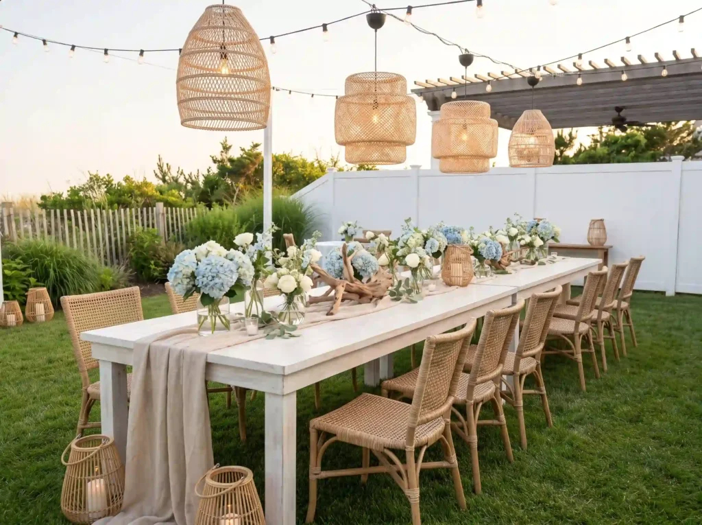 Coastal backyard supper setup K