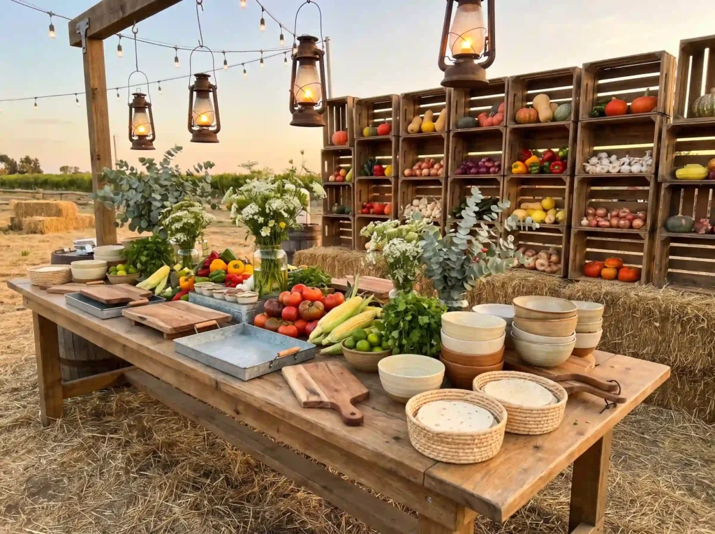 Farm taco table setup K