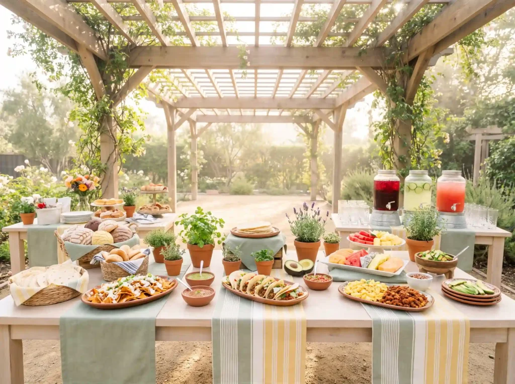 Mexican brunch buffet set up K