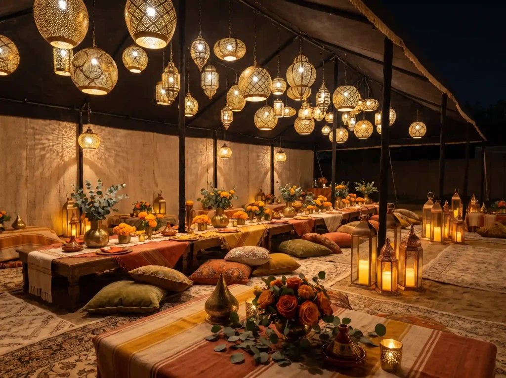 Moroccan lantern backyard weddin… K