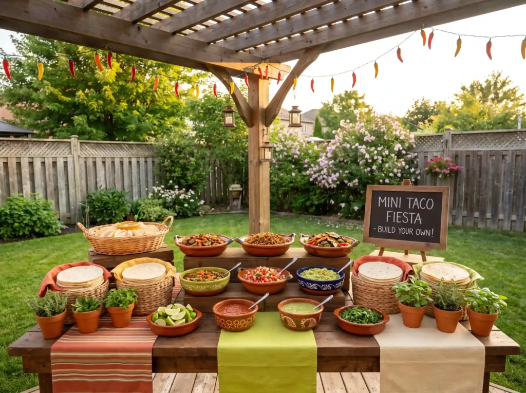 Taco station at wedding reception K